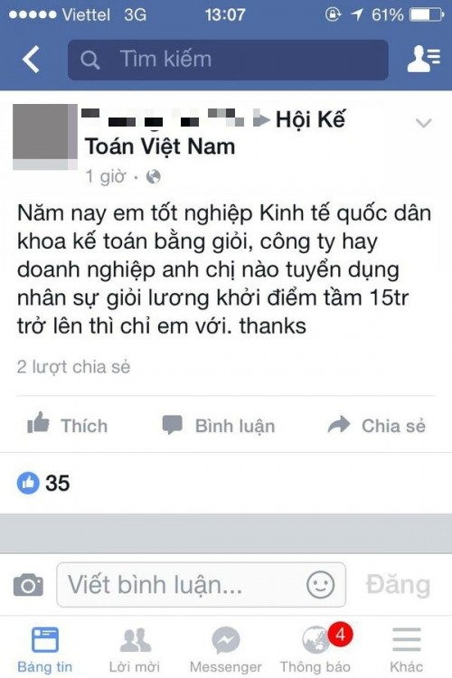 Nữ sinh tốt nghiệp bằng giỏi đòi xin việc lương 15 triệu gây bão ảnh 1