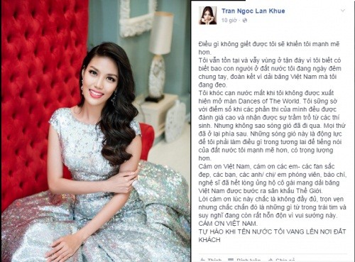Lan Khuê khóc cạn nước mắt khi bị 'xử ép' tại Hoa hậu thế giới ảnh 2