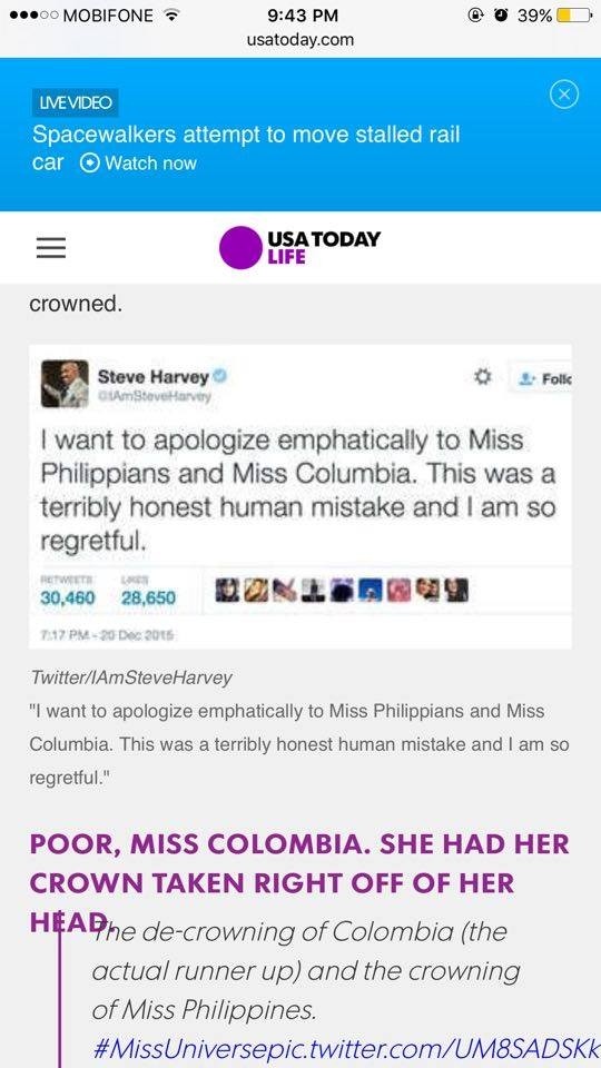 Tiết lộ lý do MC đọc nhầm kết quả Hoa hậu Hoàn vũ 2015 ảnh 2