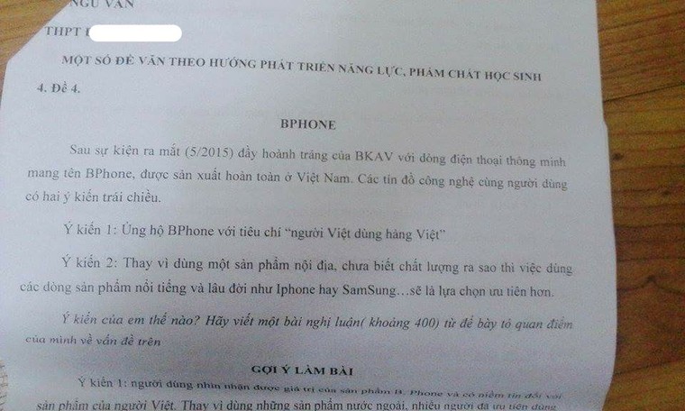 Bphone xuất hiện trong đề văn làm xôn xao cộng đồng mạng ảnh 1