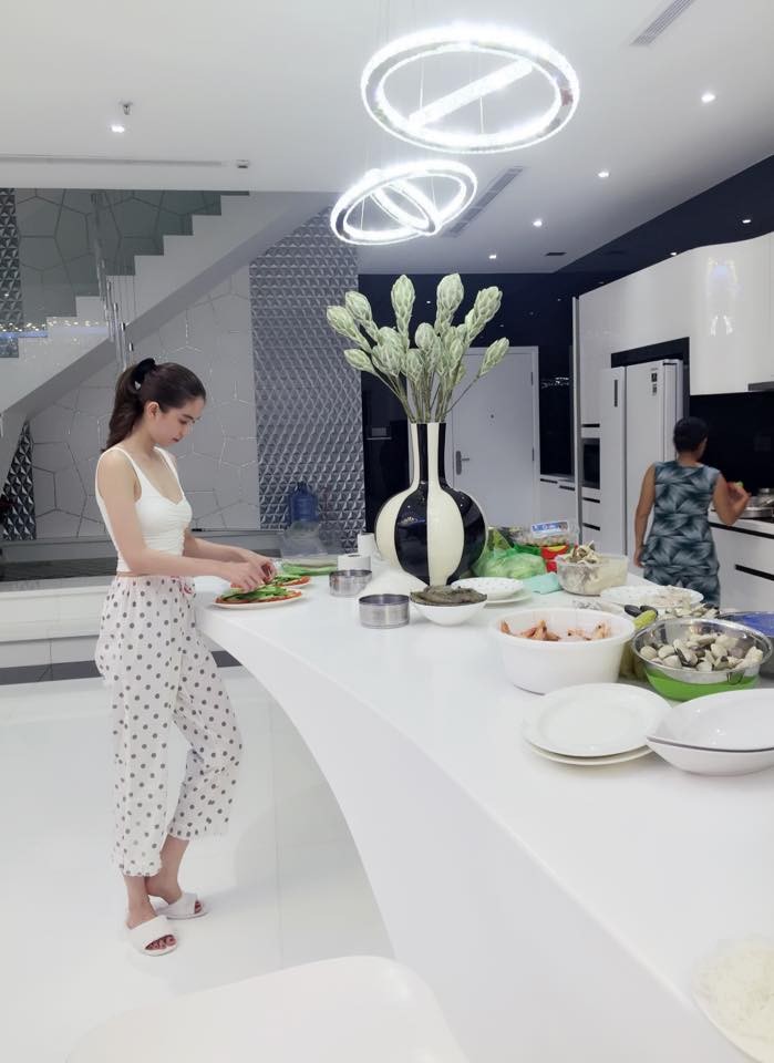 Ngọc Trinh vào bếp tổ chức tiệc cho nhân viên tại penthouse triệu đô ảnh 5