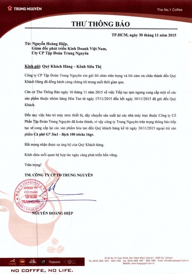 Tại sao Trung Nguyên ngừng cung cấp cà phê hòa tan? ảnh 1