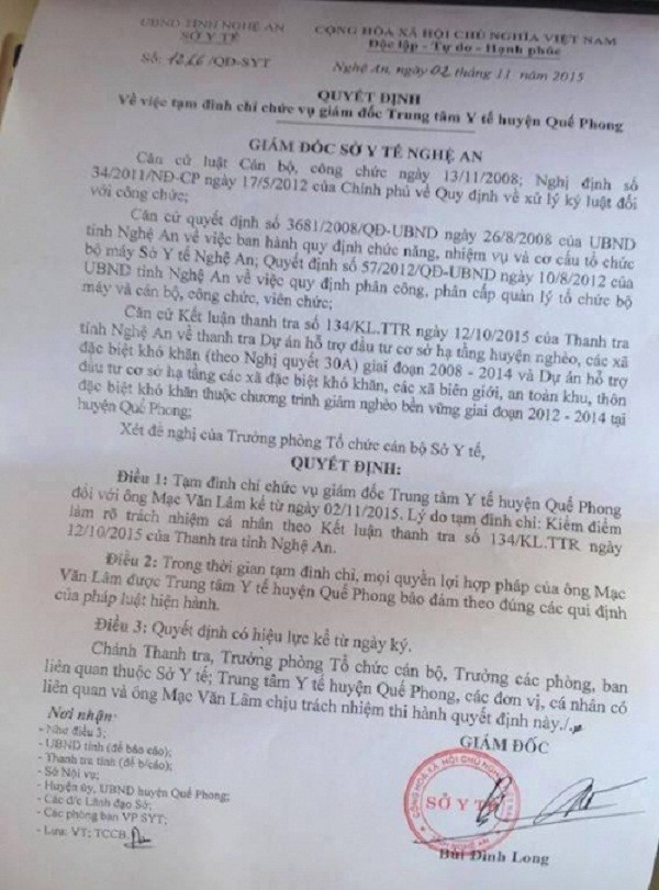 Cách chức GĐ Trung tâm y tế huyện nghiệm thu khống hơn 4 tỷ đồng ảnh 1