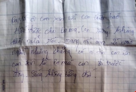 Nam sinh lớp 9 uống thuốc diệt cỏ tự tử, để lại thư tuyệt mệnh ảnh 2