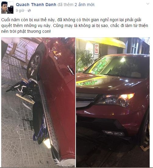 Xe sang chở ca sĩ Quách Thành Danh gây tai nạn liên hoàn ảnh 1