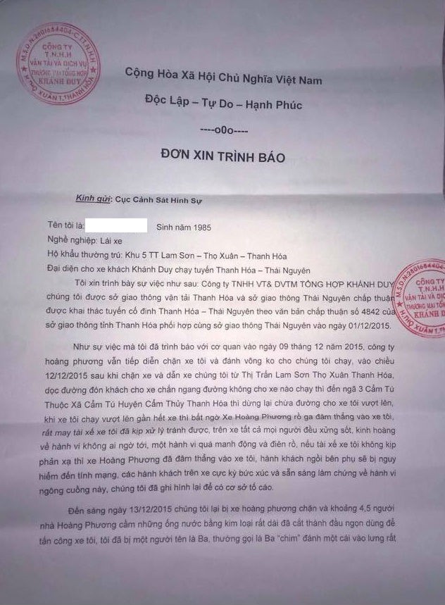 Nhà xe Hoàng Phương bị 'tố' hành xử côn đồ trên đường ảnh 1