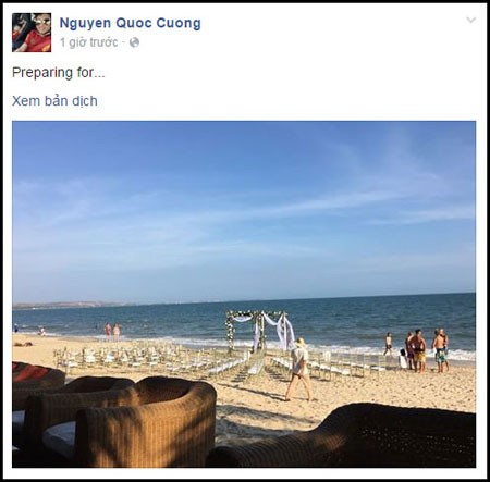 Fan xôn xao khi Cường Đô la đăng ảnh hôn lễ trên bãi biển ảnh 1