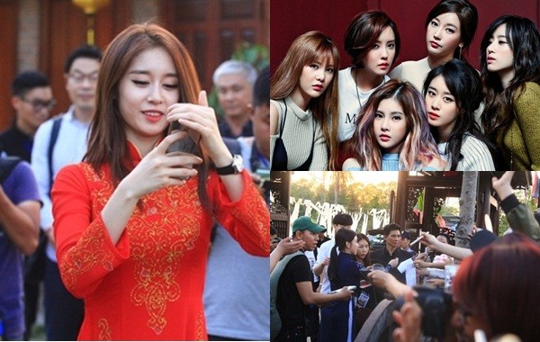 Fan Việt náo loạn vì nhóm T-ara diện áo dài thướt tha tại Sài Gòn ảnh 1