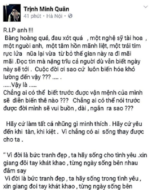 Cả showbiz Việt bàng hoàng, xót xa trước tin tức Trần Lập qua đời ảnh 7