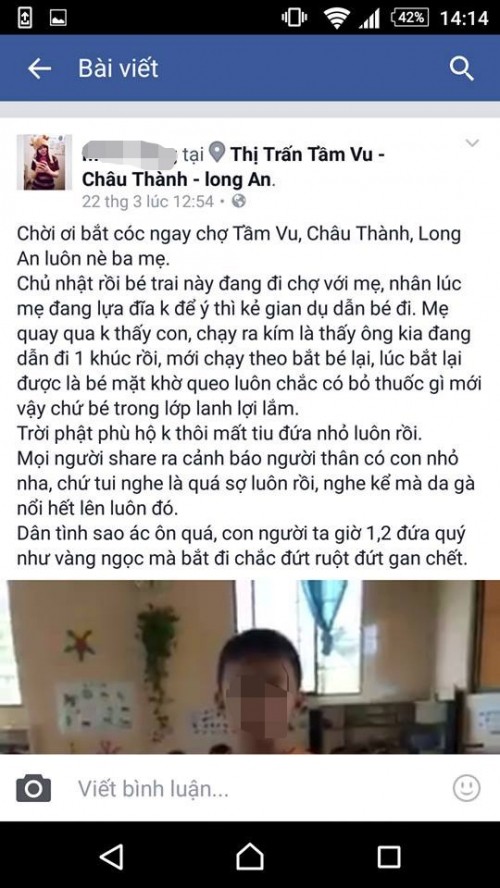 Cô giáo thừa nhận dựng chuyện bắt cóc trẻ em để câu 'like' ảnh 1