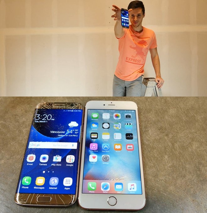 Ném rơi từ 6m xuống, Galaxy S7 edge hay iPhone 6S Plus nát bươm? ảnh 3