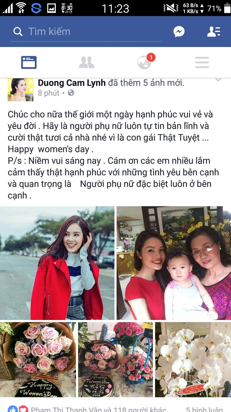 Mỹ nhân Việt hào hứng 'đua nhau' khoe quà 8/3 ảnh 1