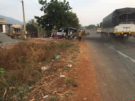 Chùm ảnh: Gần 100 con heo nằm chết la liệt sau vụ tai nạn ảnh 1