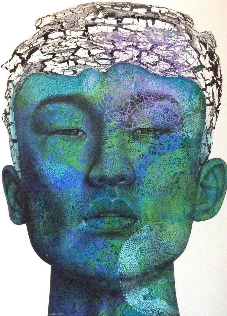 Chiêm ngưỡng 28 bức chân dung ấn tượng thị giác mạnh mẽ của họa sĩ Thái Lan ảnh 6