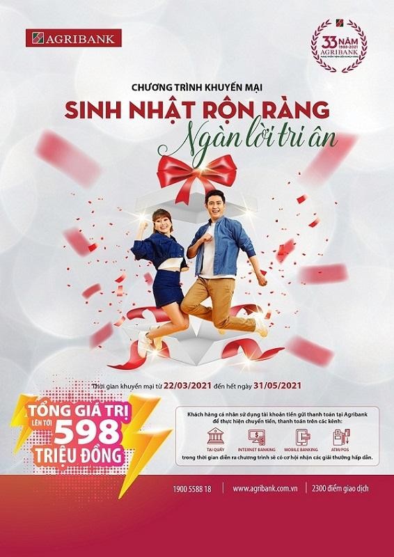Agribank khuyến mại lớn mừng sinh nhật lần thứ 33 ảnh 2