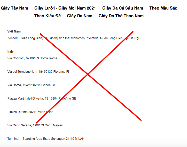 Không có thương hiệu giày Ý nào là Dino Santoni tại Việt Nam như quảng cáo trên mạng ảnh 1