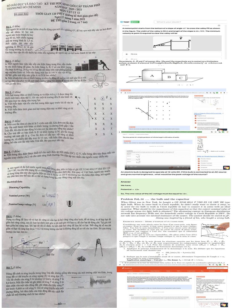 TP.HCM: Đề thi học sinh giỏi môn Vật lí sao chép hoàn toàn của nước ngoài ảnh 1