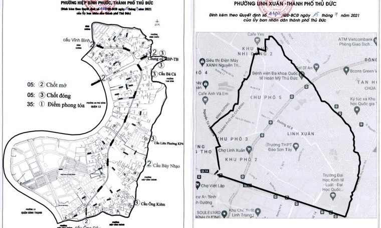 Từ 12 giờ ngày 16/7, TP.Thủ Đức phong toả thêm hai phường Linh Xuân và Hiệp Bình Phước ảnh 1