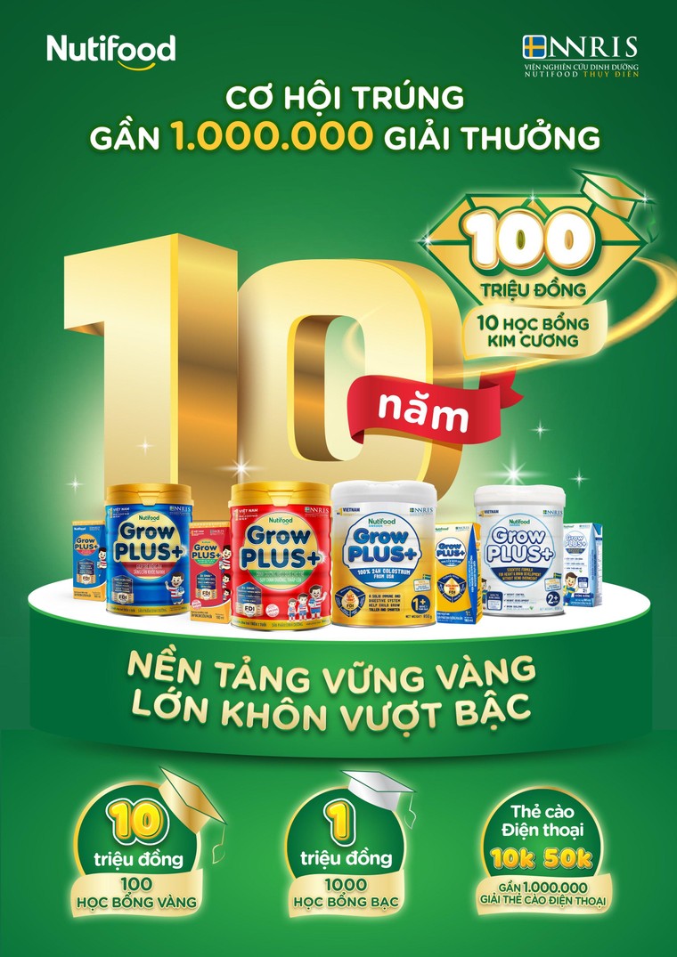 Sinh nhật 10 tuổi, Nutifood GrowPLUS+ tri ân khách hàng với tổng giá trị lên đến 18 tỷ đồng ảnh 1