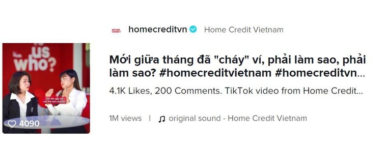 Home Credit Việt Nam – Tối ưu hóa công cụ marketing trên nền tảng Tiktok ảnh 2