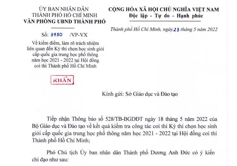 Lãnh đạo Sở GDĐT TP.HCM bị xử lý do thí sinh thi học sinh giỏi tăng bất thường ảnh 2