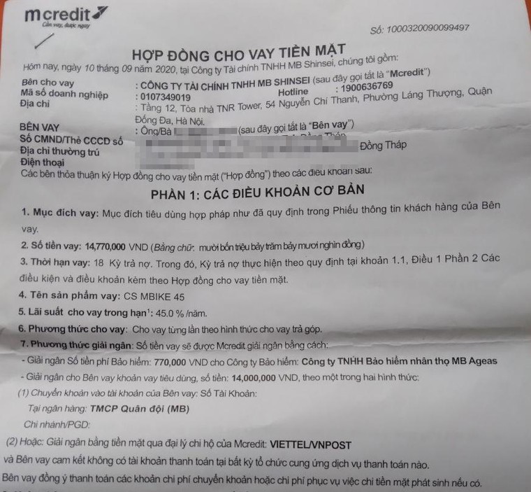 Nhân viên vay Mcredit lãi suất 45%/năm: Giám đốc, đối tác và cả cán bộ phường bị đòi nợ ảnh 1