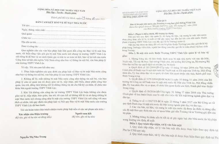 TP.HCM: Giáo viên phải ký cam kết bảo vệ bí mật nhà trường ảnh 2