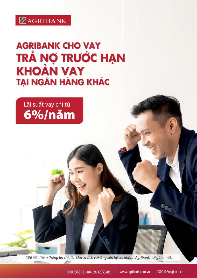 Tiếp tục ưu đãi từ Agribank cho vay trả nợ trước hạn khoản vay tại các ngân hàng khác ảnh 1