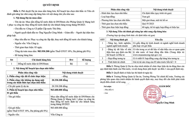 Nhà máy Cấp nước Thủ Đức: Một công ty trúng liên tiếp 26 gói thầu trong năm ảnh 2
