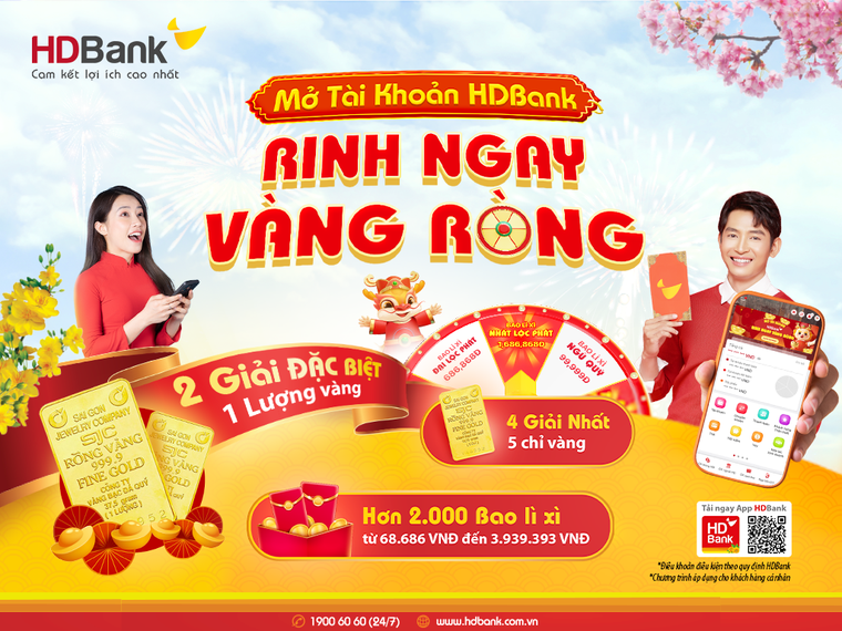 Hơn 100 khách hàng trúng vàng và hàng triệu đồng khi mở tài khoản HDBank ảnh 1
