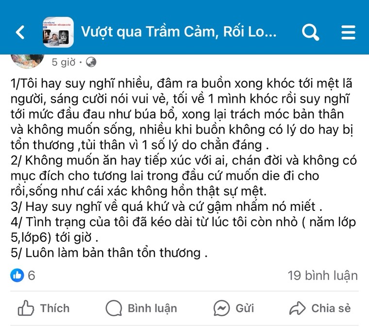 Trầm cảm, rối loạn lo âu ở người trẻ ảnh 3