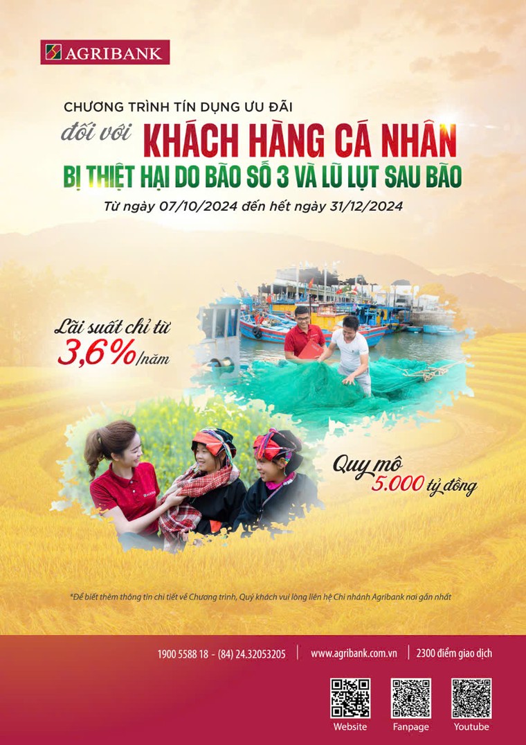 Agribank ưu đãi lãi vay đối với khách hàng bị thiệt hại do bão số 3 và lũ lụt ảnh 2