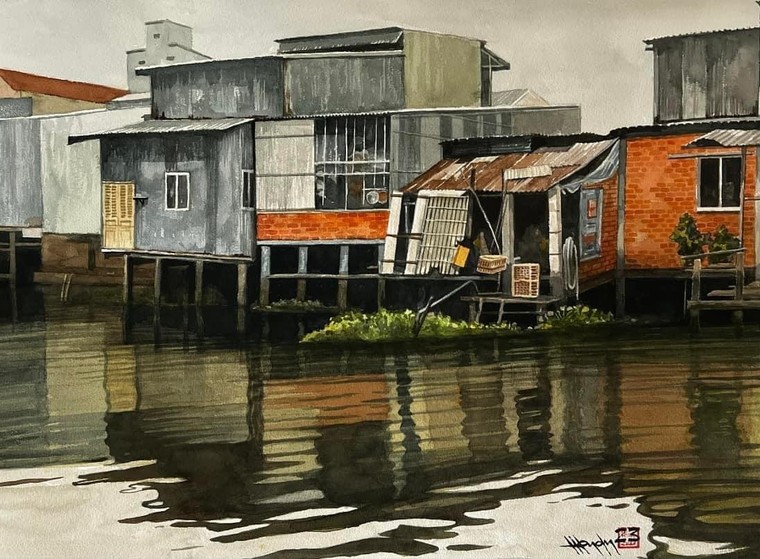 Ngắm tranh màu nước của hoạ sĩ Hồng Quân ảnh 13
