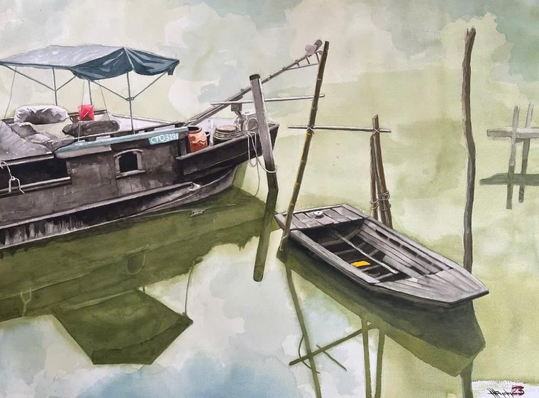 Ngắm tranh màu nước của hoạ sĩ Hồng Quân ảnh 4