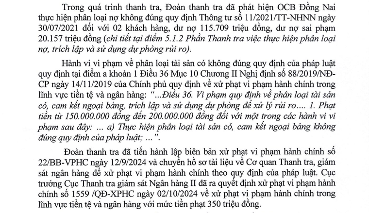 OCB Đồng Nai dính vi phạm khi mua lại trái phiếu doanh nghiệp đã bán ảnh 3