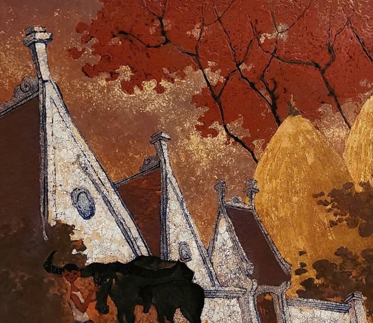 Tranh của họa sĩ Nguyễn Hoài Hương: Sự trở về ký ức với những hoài niệm tuổi thơ ảnh 4