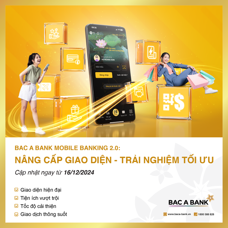 BAC A BANK ra mắt ứng dụng ngân hàng điện tử phiên bản mới ảnh 1