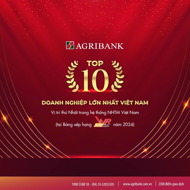 Agribank - TOP 10 Doanh nghiệp lớn nhất Việt Nam năm 2024 ảnh 1