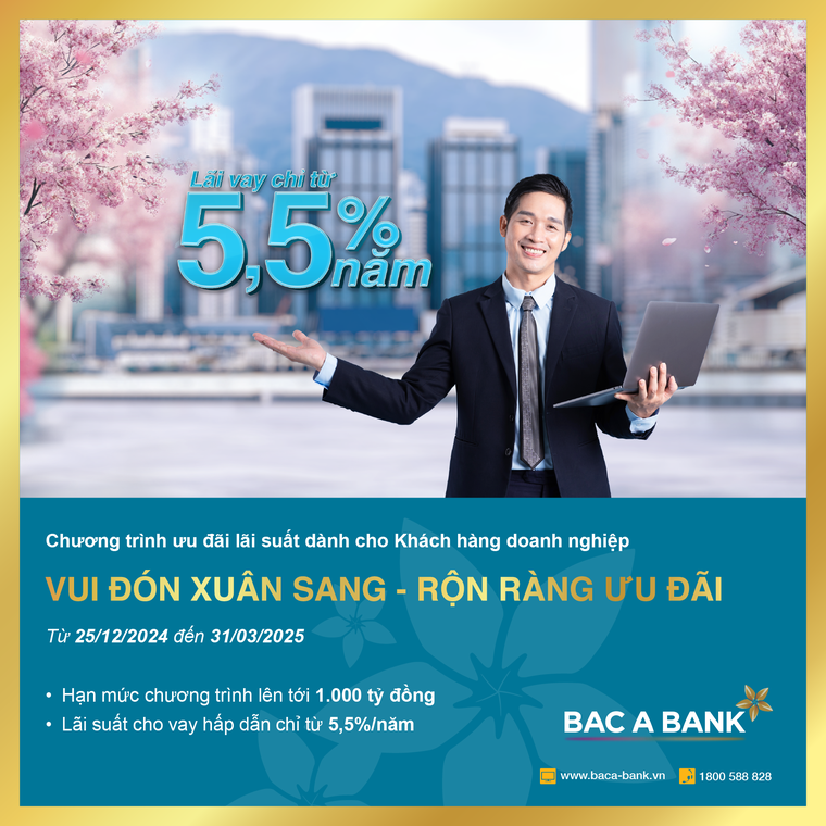 Cùng doanh nghiệp đón Tết, BAC A BANK tung ưu đãi lãi suất cực “hời” ảnh 1