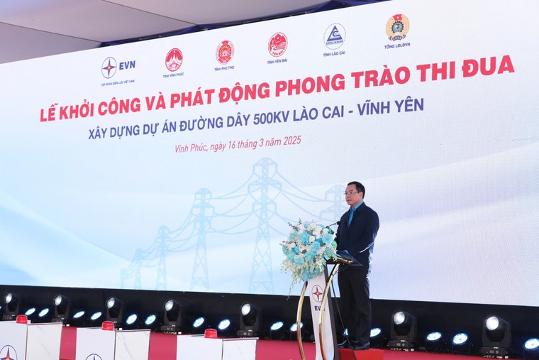Lễ khởi công và phát động phong trào thi đua xây dựng Dự án đường dây 500KV Lào Cai – Vĩnh Yên ảnh 2