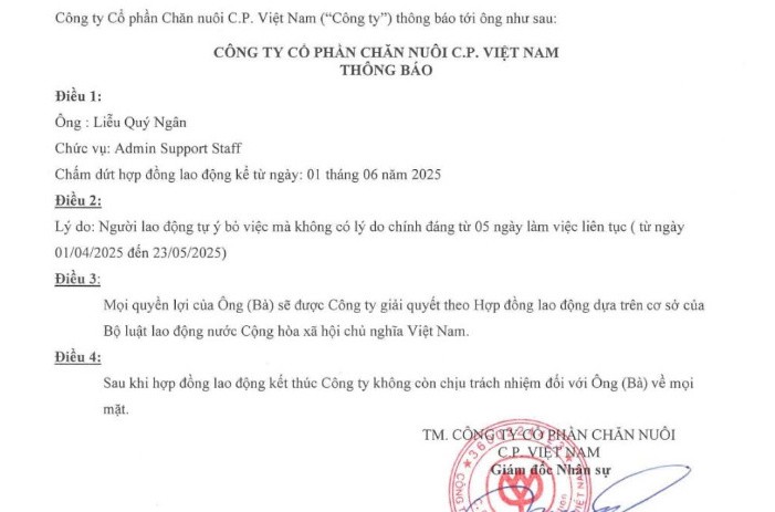 CP Việt Nam thừa nhận người tố bán heo, gà bệnh là nhân viên và đang hợp tác với cơ quan chức năng ảnh 1