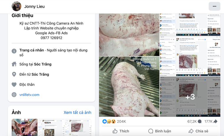 CP Việt Nam bị tố bán heo, gà bệnh: Lời tố cáo gần 500.000 tương tác, Jonny Lieu đã cung cấp cho công an ảnh 1