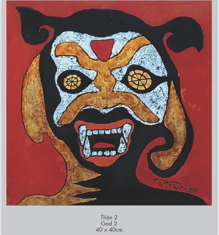 Giải mã biểu tượng thiêng của người Cơ Tu bằng tranh sơn mài ảnh 1