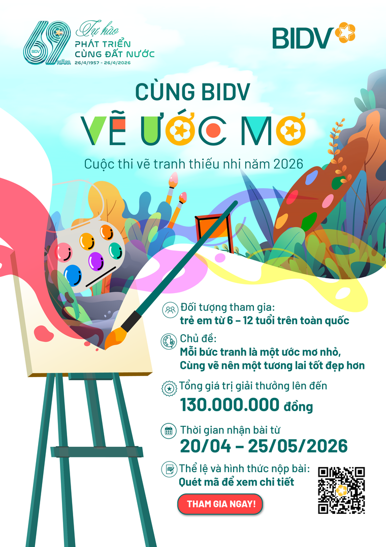 Cuộc thi tranh thiếu nhi “Cùng BIDV vẽ ước mơ” ảnh 1