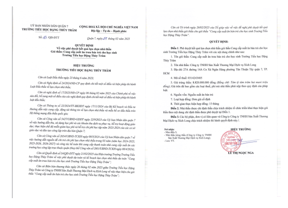 Học sinh Trường Tiểu học Đặng Thùy Trâm nghi bị ngộ độc: Ai trúng thầu cung cấp suất ăn cho trường này? ảnh 2