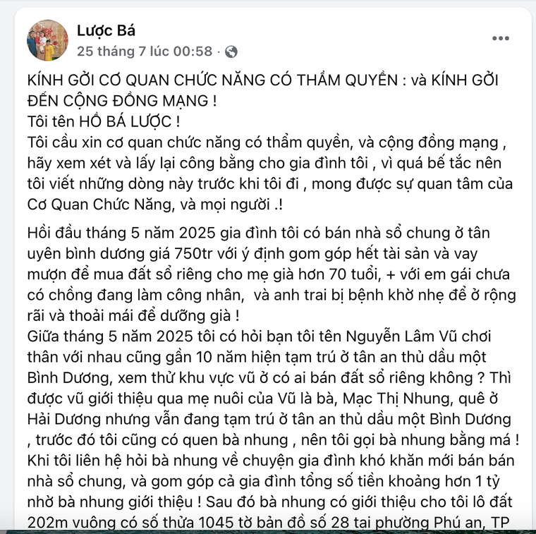 Vụ mua bán đất 1,22 tỷ đồng: Khi nghi vấn gian dối đẩy một gia đình vào đau thương ảnh 1