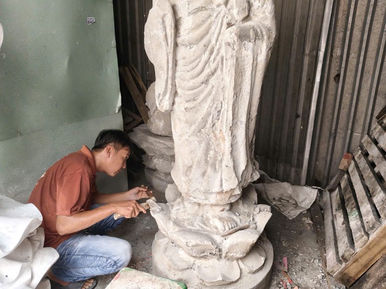 Tiếng thở dài nơi làng nghề đúc tượng Phật chùa Giác Hải ảnh 6