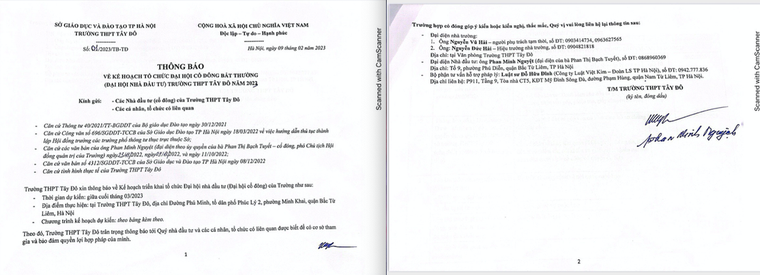 Trường THPT Tây Đô thông báo kế hoạch tổ chức Đại hội nhà đầu tư ảnh 2