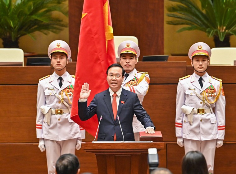 Chùm ảnh: Lễ tuyên thệ nhậm chức của Chủ tịch nước Võ Văn Thưởng ảnh 3