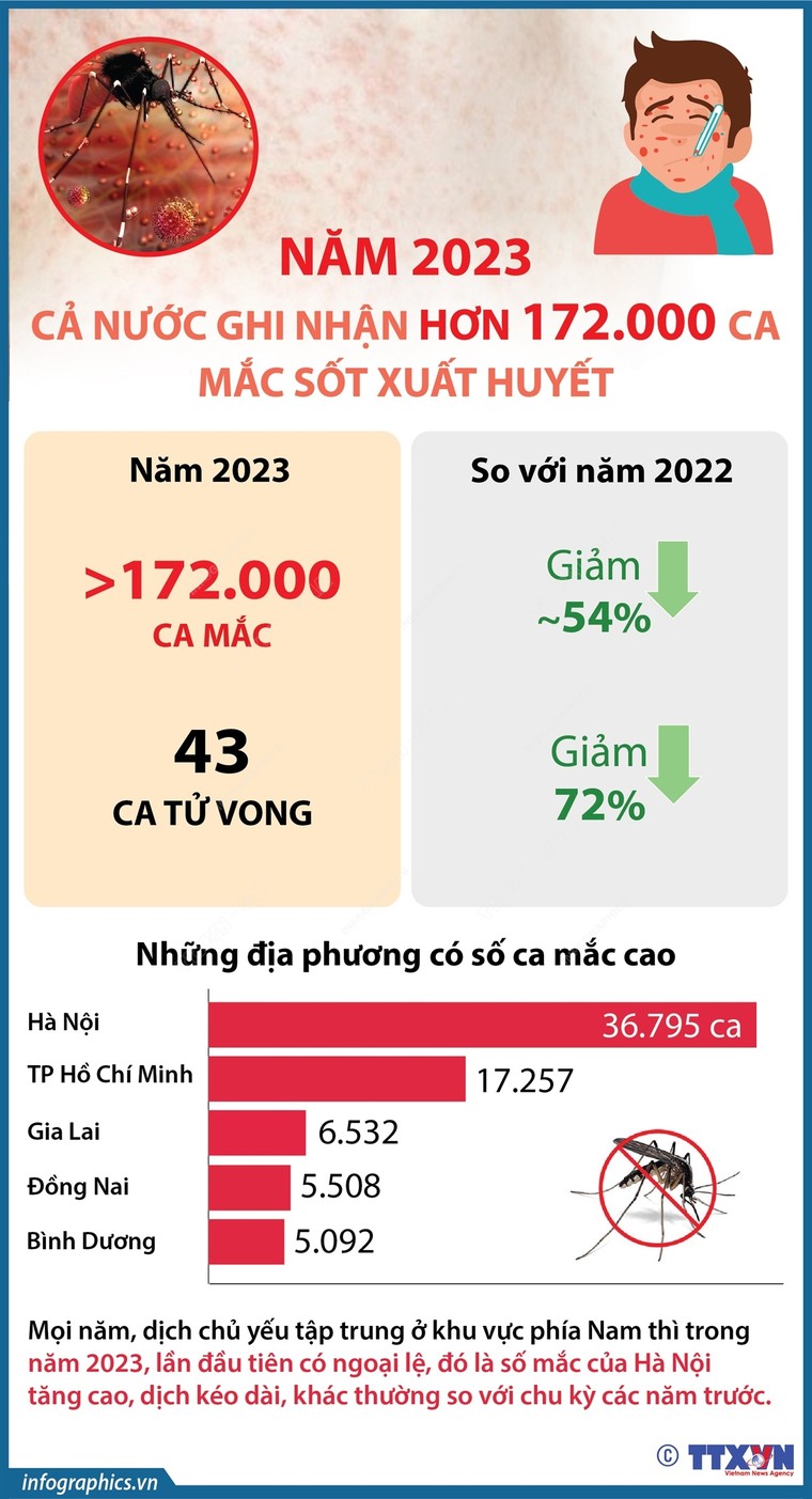 Năm 2023: Cả nước ghi nhận hơn 172.000 ca mắc sốt xuất huyết ảnh 1
